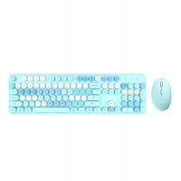 Клавиатура и мышь беспроводные, Aula AC306, Синий-многоцветный, KeyBoard + mouse Wireless, 2AA, blue-colorful