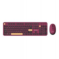 Клавиатура и мышь беспроводные, Aula AC306, Бордовый-черный, KeyBoard + mouse Wireless, 2AA, claret-black