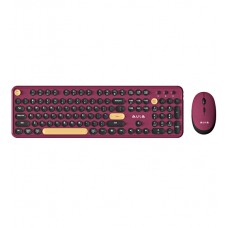 Клавиатура и мышь беспроводные, Aula AC306, Бордовый-черный, KeyBoard + mouse Wireless, 2AA, claret-black