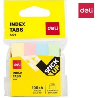 Закладки клейкие DELI 76 х 19 мм, бумажные, пастель, 4 цв х 100 листов (044-11002)
