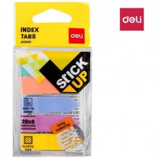 Закладки клейкие DELI 43 х 12 мм, пластиковые, 5 цв х 20  листов (044-11902)