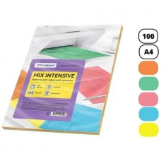 Бумага цветная OfficeSpace Intensive mix, А4, 80 г/кв.м., 100 л., 5 цветов (025-245180)