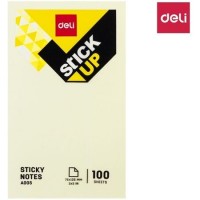 Клейкие листки DELI "Stick Up", 76х126 мм, желтые, 100 листов, пленка (044-00553)