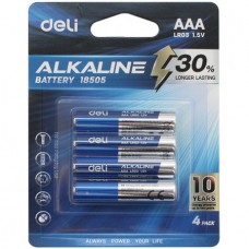 Батарейки DELI Alkaline, LR03, 1.5V, AAA, 4 штуки в блистере (044-18505)
