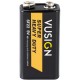 Батарейки DELI "VUSIGN" Super Heavy Duty, 6F22, 9V, крона, 1 штука в блистере (044-L207)