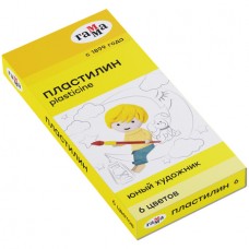 Пластилин Гамма "Юный художник" 6 цветов, 84 гр., со стеком, картон (025-280042)