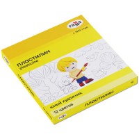 Пластилин Гамма "Юный художник" 12 цветов, 168 гр., со стеком, картон (025-280045)
