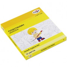 Пластилин Гамма "Юный художник" 12 цветов, 168 гр., со стеком, картон (025-280045)