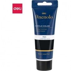 Краска акриловая DELI "Finenolo" художественная, глянцевая, 75 мл., черная, туба (044-C75-BK)
