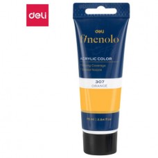 Краска акриловая DELI "Finenolo" художественная, глянцевая, 75 мл., оранжевая, туба (044-C75-OR)