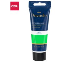 Краска акриловая DELI "Finenolo" художественная, глянцевая, 75 мл., зеленая, туба (044-C75-GN)