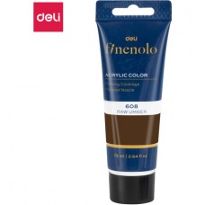 Краска акриловая DELI "Finenolo" художественная, глянцевая, 75 мл., жженая умбра, туба (044-C75-RU)