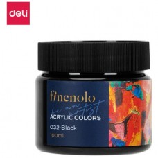 Краска акриловая DELI "Finenolo" художественная, глянцевая, 100 мл., черная, банка (044-C17-BK)