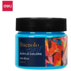 Краска акриловая DELI "Finenolo" художественная, глянцевая, 100 мл., синяя, банка (044-C17-BL)