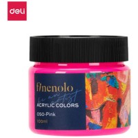 Краска акриловая DELI "Finenolo" художественная, глянцевая, 100 мл., розовая, банка (044-C17-PK)