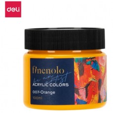Краска акриловая DELI "Finenolo" художественная, глянцевая, 100 мл., оранжевая, банка (044-C17-OR)