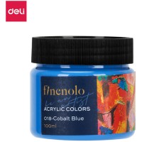 Краска акриловая DELI "Finenolo" художественная, глянцевая, 100 мл., голубая, банка (044-C17-CB)