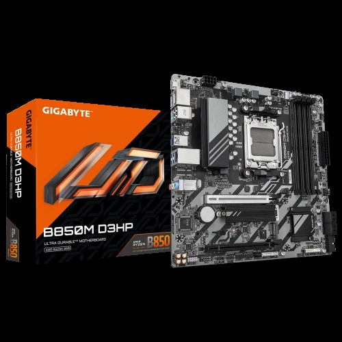 Материнская плата Gigabyte B850M D3HP, MB Socket AM5, MATX, AMD B850 (2DP+2HDMI), 4DDR5, 4PCIx16