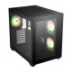 Компьютерный корпус FSP CMT380B (ARGB), Без БП, 2xUSB3.0/Type-C, 3xFAN120 ARGB, 2xGlass, Black, ATX