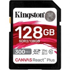Карта памяти SD, Kingston Canvas React Plus, 128GB, SDR2/128GB, UHS-II, R300/W260