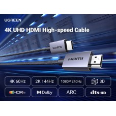 Кабель Ugreen HD153 HDMI 4K Cable 1m 25297