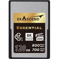 Карта памяти CFexpress Type A, 120Gb, Exascend Essential, VPG200 - 8K, PCIe3.0, R800/W700