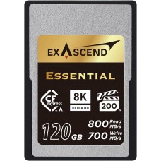 Карта памяти CFexpress Type A, 120Gb, Exascend Essential, VPG200 - 8K, PCIe3.0, R800/W700