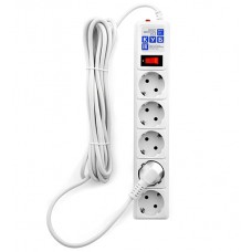 Сетевой фильтр Power Cube B, 5m, SPG-B-15-White, 5 розеток, автопредохранитель 10A, Белый
