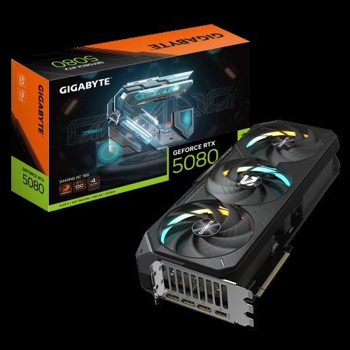 Видеокарта Gigabyte RTX 5080 Gaming OC, 16 GB, GPU NVIDIA,, HDMI/3DP,GDDR7/256-bit, [GV-N5080GAMING OC-16GD]