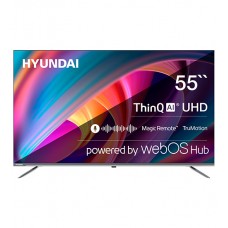 Телевизор LED Hyundai 55" H-LED55BU7100 Smart WebOS Frameless Metal серый/серый/4K Ultra HD/DVB-T/60,