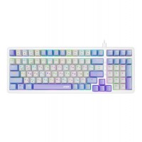 Клавиатура USB, Acer OKW304, Белый/голубой/фиолетовый, KeyBoard 100 buttons, rus/lat, White/Blue/Purple