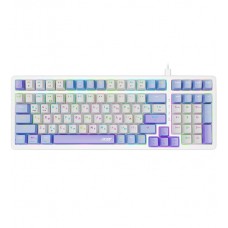 Клавиатура USB, Acer OKW304, Белый/голубой/фиолетовый, KeyBoard 100 buttons, rus/lat, White/Blue/Purple