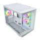 Компьютерный корпус FSP S380, Без БП, 2xUSB3.0, Type-C, 3xFAN120 ARGB, Curved Glas, White, M-ATX