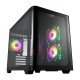 Компьютерный корпус FSP S380, Без БП, 2xUSB3.0, Type-C, 3xFAN120 ARGB, Curved Glas, Black, M-ATX