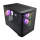 Компьютерный корпус FSP S380, Без БП, 2xUSB3.0, Type-C, 3xFAN120 ARGB, Curved Glas, Black, M-ATX