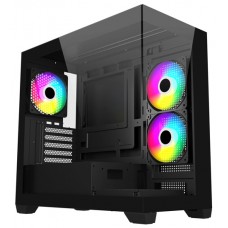 Компьютерный корпус FSP S340, Без БП, 2xUSB3.0, 3xFAN120 ARGB, 2xGlass, White, ATX