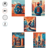 Тетрадь общая BG "Urban", А5, 48 листов в клетку, на скрепке (025-Т5ск48 61403)