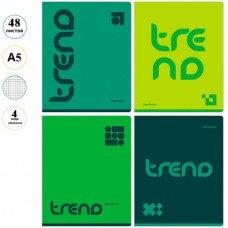 Тетрадь общая BG "Monocolor. Green trend", А5, 48 листов в клетку, на скрепке (025-Т5ск48 11028)