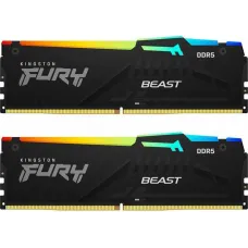 Оперативная память  64GB Kit (2x32) DDR5 6000MHz Kingston FURY Beast RGB XMP CL30 KF560C30BBAK2-64