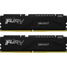 Оперативная память  32GB Kit (2x16) DDR5 6000MHz Kingston FURY Beast Black XMP CL30 KF560C30BBK2-32