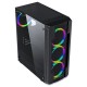 Корпус Wintek Star JX188-2 TG, ITX/ATX, USB 1*3.0/2*2.0, HD-Audio+Mic, 0,5mm, 4*ARGB fan (контроллер + пульт д/у в комплекте), чёрный