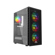 Корпус Wintek Energy JX188-11-M TG, ITX/ATX, USB 1*3.0/2*2.0, HD-Audio+Mic, 0,5mm, 4*ARGB fan (контроллер + пульт д/у в комплекте), чёрный