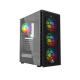 Корпус Wintek Energy JX188-11-M TG, ITX/ATX, USB 1*3.0/2*2.0, HD-Audio+Mic, 0,5mm, 4*ARGB fan (контроллер + пульт д/у в комплекте), чёрный