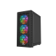 Корпус Wintek Energy JX188-11-M TG, ITX/ATX, USB 1*3.0/2*2.0, HD-Audio+Mic, 0,5mm, 4*ARGB fan (контроллер + пульт д/у в комплекте), чёрный