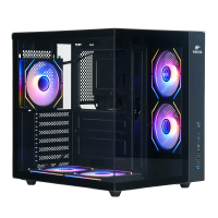 Корпус Wintek Cube Pro V909-B TG, ATX, USB 1*3.0/2*2.0, 5*12cm ARGB PWM (контр. + пульт д/у), чёрный