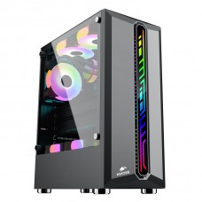 Корпус Wintek Blade D526 TG, ATX/Micro ATX, USB 1*3.0/2*2.0, HD+Mic, 0,5mm, 1*12cm DR fRGB fan, чёрный