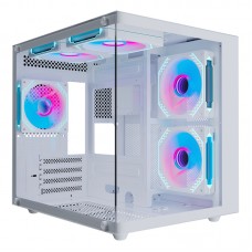 Корпус Wintek Aquarium H101-W TG, mATX, USB 1*3.0/1*2.0, 5*12cm ARGB PWM (контр. + пульт д/у), белый