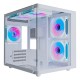 Корпус Wintek Aquarium H101-W TG, mATX, USB 1*3.0/1*2.0, 5*12cm ARGB PWM (контр. + пульт д/у), белый