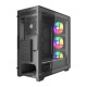 Корпус Wintek Andromeda MAX P193-M-B TG, ATX, USB 2*3.0/1*2.0, HD+Mic, 0,5mm, 4*12cm ARGB (контроллер + пульт д/у в комплекте), Black