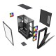 Корпус Wintek Andromeda MAX P193-M-B TG, ATX, USB 2*3.0/1*2.0, HD+Mic, 0,5mm, 4*12cm ARGB (контроллер + пульт д/у в комплекте), Black